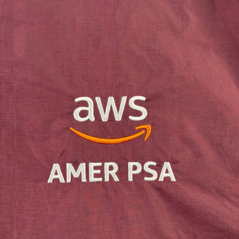 NWT Amazon AWS AMER PSA Windbreaker Hooded Full Zip Jacket Maroon Mens Size XL - Picture 2 of 11